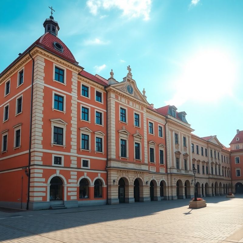 Baroková fasáda v Trenčíne v rannom svetle